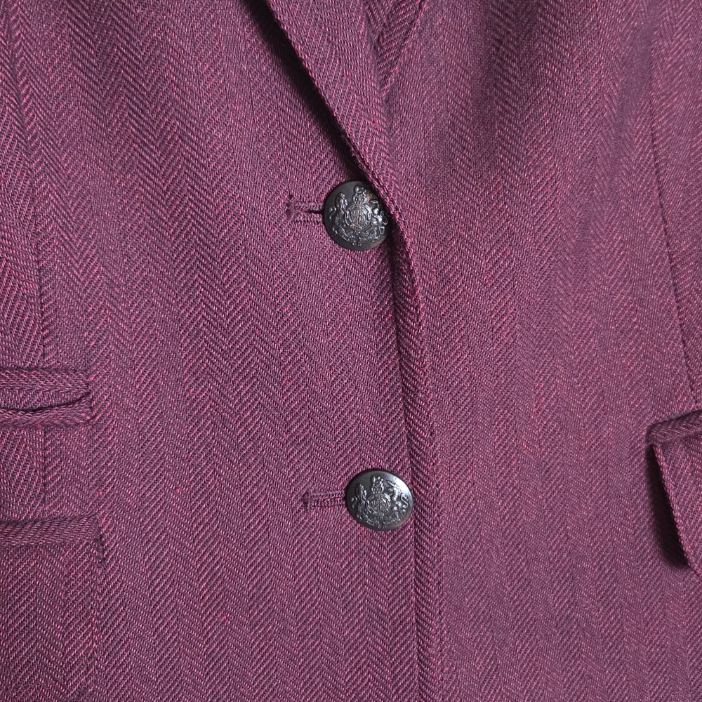 Banana Republic Academy Blazer 6P Ruby Wine Herringbone Dark Academia Officecore - Picture 4 of 10